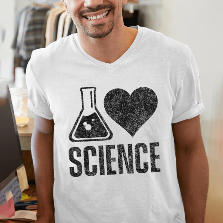 I Love Science Lover Teacher Scientist Sciences Men's V-Neck T-Shirt, Science Teacher Shirts, funny gift