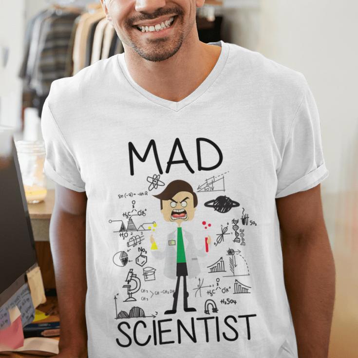 Mad Scientist Shirt Kids Boys Youth Science Teacher Men's V-Neck T-Shirt, Science Teacher Shirts, funny gift