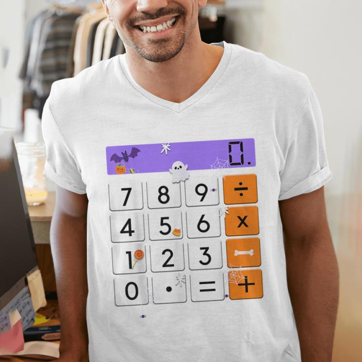 Math Teacher Halloween Costume Calculator Math Pun Men's V-Neck T-Shirt, funny gift Math Teacher Halloween Costume Calculator Math Pun Men's V-Neck T-Shirt, funny gift