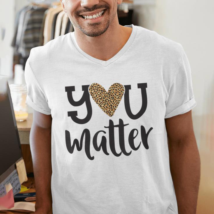 You Matter Leopard Print Teacher Kind Counselor Kindness Men's V-Neck T-Shirt, funny gift You Matter Leopard Print Teacher Kind Counselor Kindness Men's V-Neck T-Shirt, funny gift