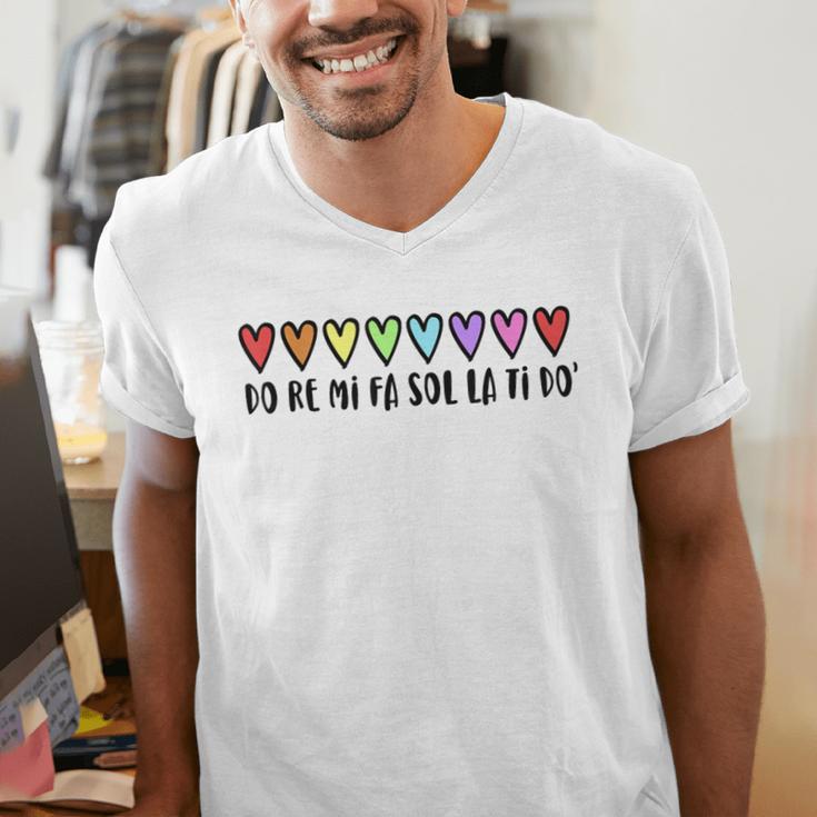 Music Teacher Hearts Music Teaching Men's V-Neck T-Shirt, funny gift