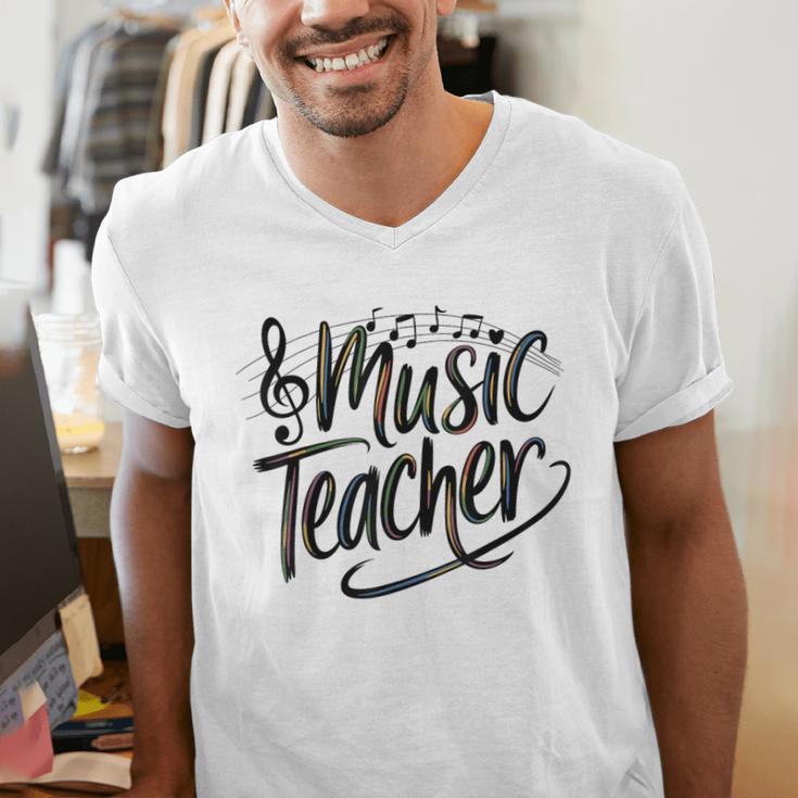 Music Teacher For Women Elementary First Day Of School Men's V-Neck T-Shirt, funny gift