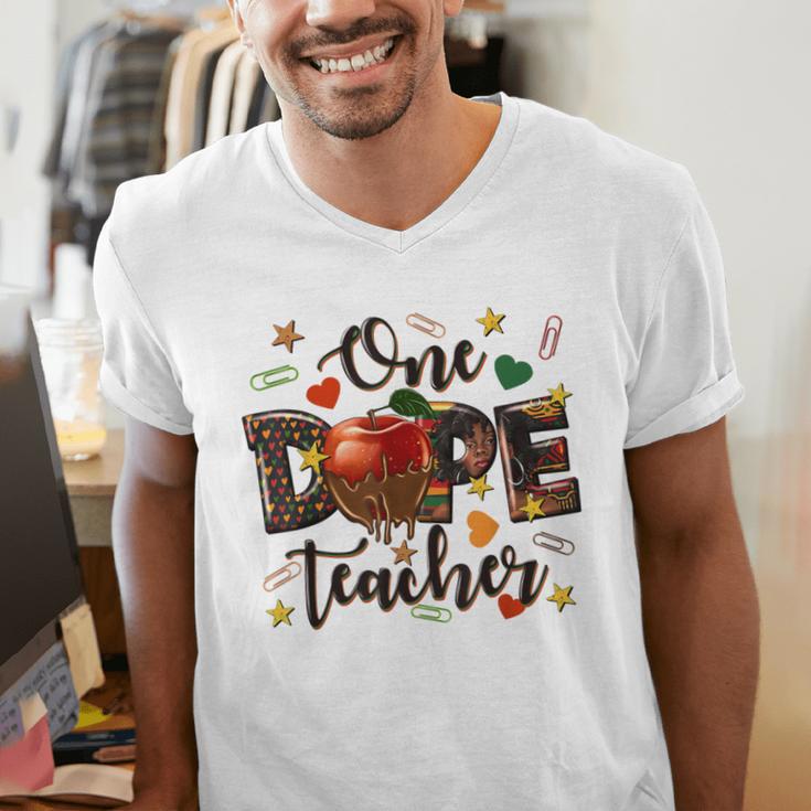 One Dope Teacher Men's V-Neck T-Shirt, funny gift One Dope Teacher Men's V-Neck T-Shirt, funny gift