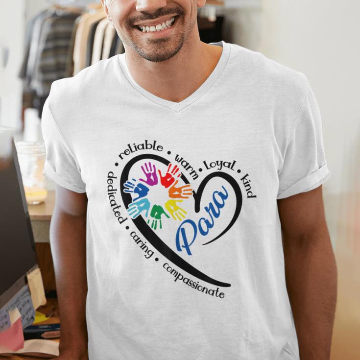 Para Heart Teacher Paraprofessional Paraeducator Men Women Men's V-Neck T-Shirt, funny gift