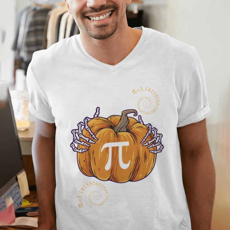 Pi Day Pumpkin Pi Math Teacher Halloween Costume Men's V-Neck T-Shirt, funny gift Pi Day Pumpkin Pi Math Teacher Halloween Costume Men's V-Neck T-Shirt, funny gift