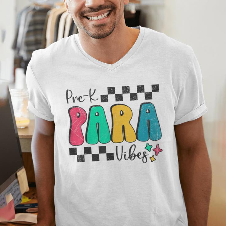 Pre-K Paraprofessional Teacher Back To School Vibes Men's V-Neck T-Shirt, funny gift Pre-K Paraprofessional Teacher Back To School Vibes Men's V-Neck T-Shirt, funny gift