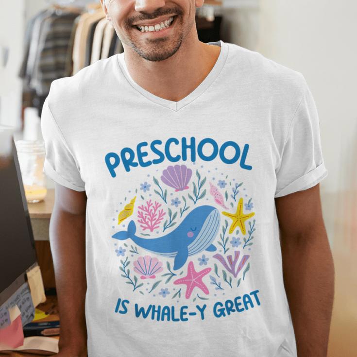 Preschool Is Whale-y Great Preschool Teacher Men's V-Neck T-Shirt, funny gift Preschool Is Whale-y Great Preschool Teacher Men's V-Neck T-Shirt, funny gift