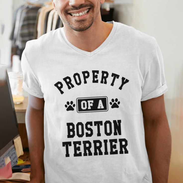 Property Of Boston Terrier Boston Terrier Shirt Men's V-Neck T-Shirt, funny gift