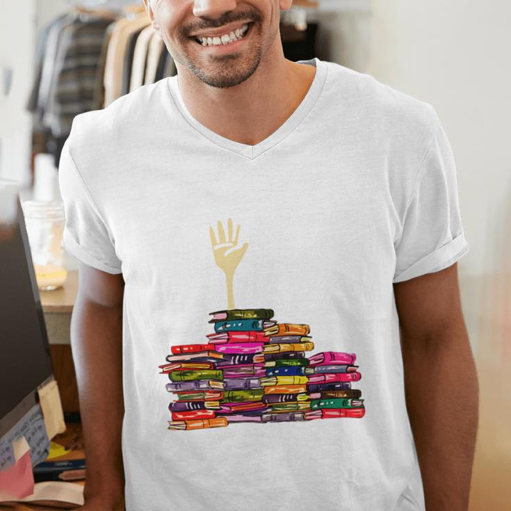Reading Books Librarian Reader Nerd I'm Ok Teacher School Men's V-Neck T-Shirt, funny gift Reading Books Librarian Reader Nerd I'm Ok Teacher School Men's V-Neck T-Shirt, funny gift