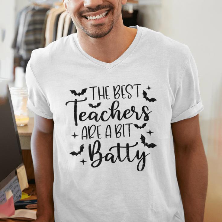 Retro The Best Teachers Are A Bit Batty Halloween Teacher Men's V-Neck T-Shirt, funny gift Retro The Best Teachers Are A Bit Batty Halloween Teacher Men's V-Neck T-Shirt, funny gift