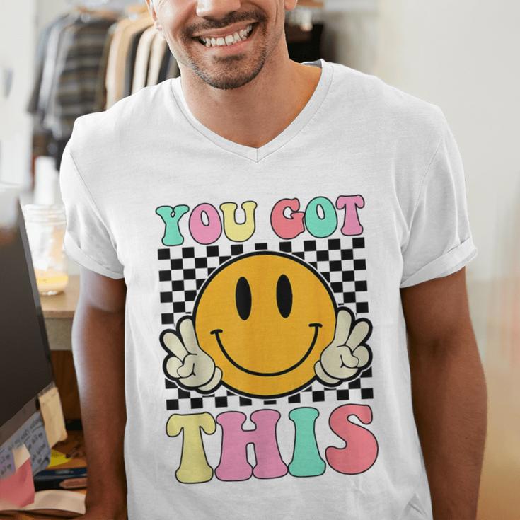 You Got This Retro Smile Motivational Testing Day Teacher Men's V-Neck T-Shirt, funny gift