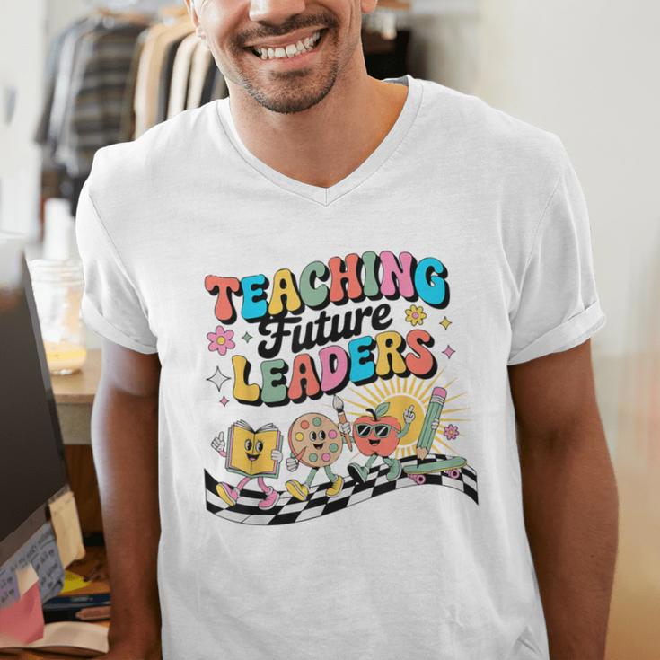 Retro Teaching Future Leaders Groovy Teacher Back To School Men's V-Neck T-Shirt, Future Teacher Shirts, Groovy Teacher Shirts, funny gift Retro Teaching Future Leaders Groovy Teacher Back To School Men's V-Neck T-Shirt, Future Teacher Shirts, Groovy Teacher Shirts, funny gift