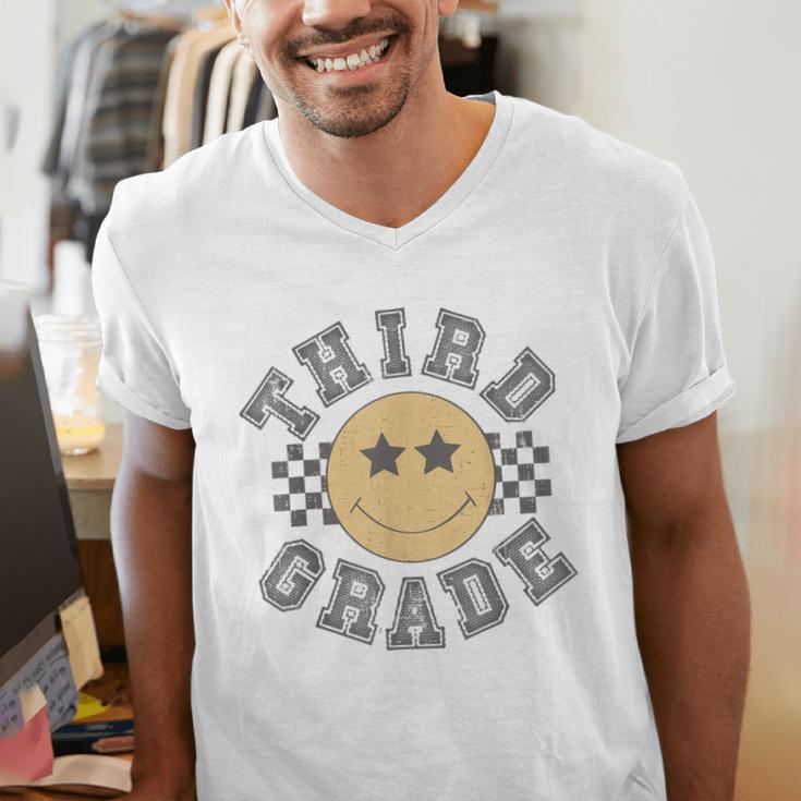 Retro Third Grade Teacher Student 1st Day Back To School Men's V-Neck T-Shirt, funny gift Retro Third Grade Teacher Student 1st Day Back To School Men's V-Neck T-Shirt, funny gift