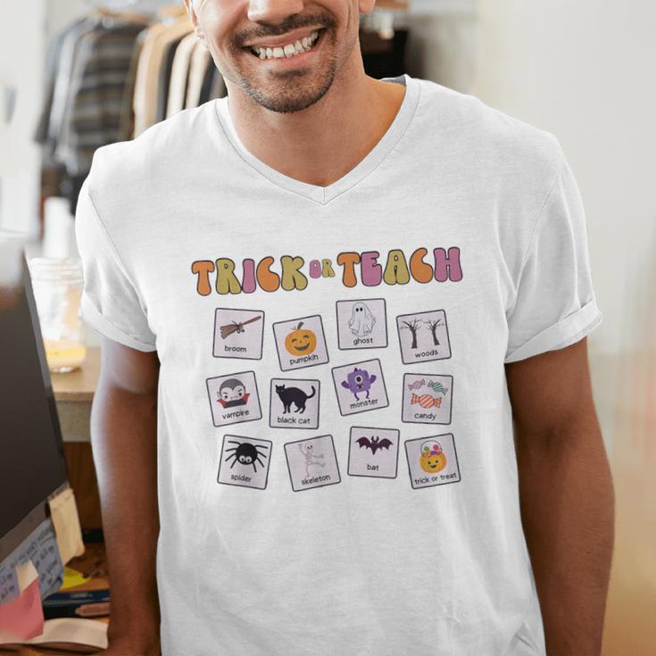 Retro Trick Or Treat Halloween Special Education Teacher Men's V-Neck T-Shirt, funny gift