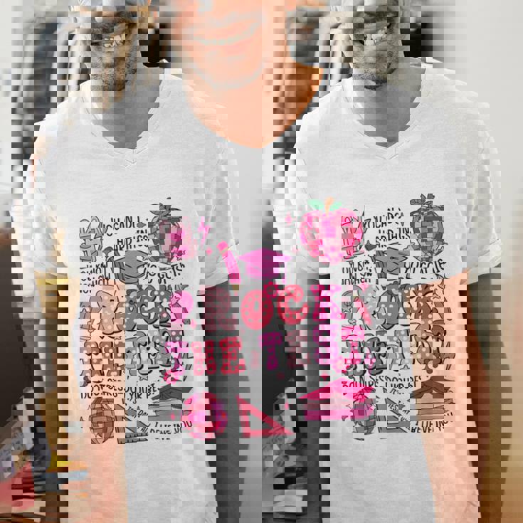 Rock The Test Testing Day Don&#x27;t Stress Do Your Best Teacher For Men Women Girls Kids Men&#x27;s V-Neck T-Shirt, funny gift