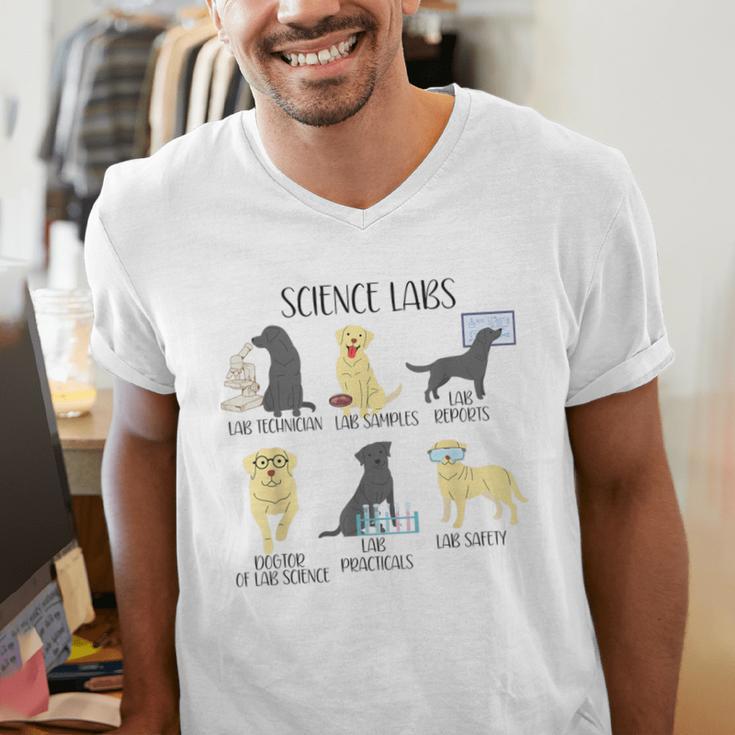 Science Labs Dogs Labrador Retriever Science Teacher Men's V-Neck T-Shirt, Science Teacher Shirts, funny gift Science Labs Dogs Labrador Retriever Science Teacher Men's V-Neck T-Shirt, Science Teacher Shirts, funny gift