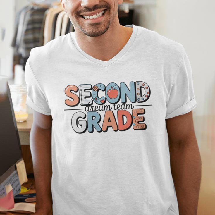 Second Grade Dream Team Back To School 2nd Grade Teacher Men's V-Neck T-Shirt, 2nd Grade Teacher Shirts, funny gift Second Grade Dream Team Back To School 2nd Grade Teacher Men's V-Neck T-Shirt, 2nd Grade Teacher Shirts, funny gift