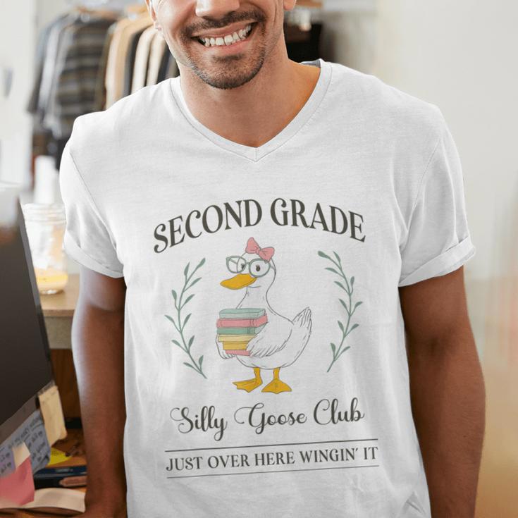 Second Grade Silly Goose Club For Teacher Or Student Men's V-Neck T-Shirt, funny gift
