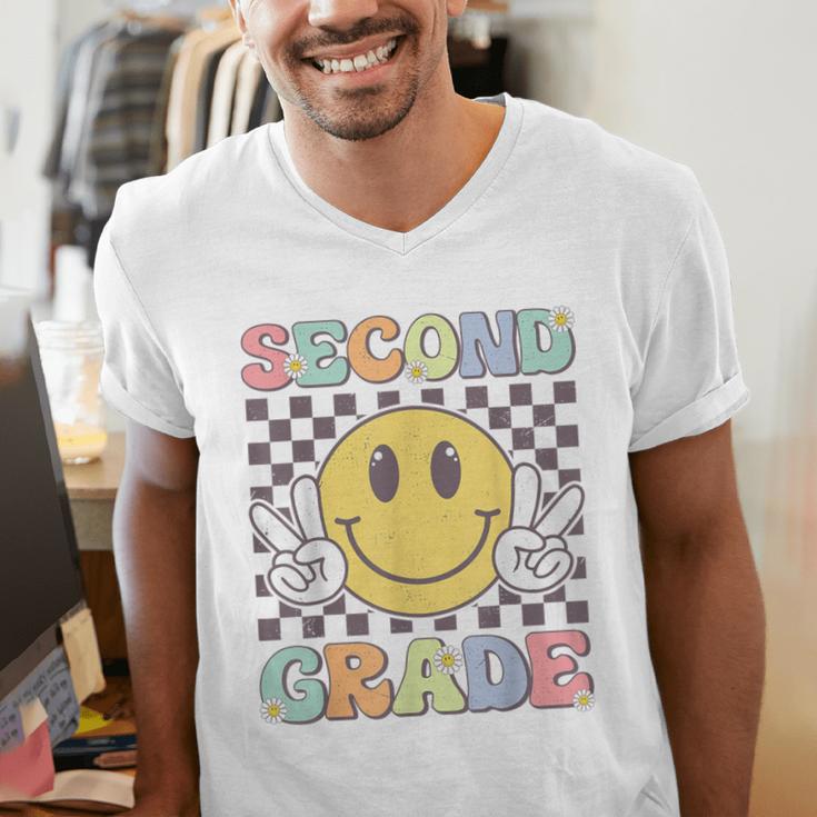 Second Grade Teachers Boys Girls Smile Face 2nd Grade Team Men's V-Neck T-Shirt, funny gift Second Grade Teachers Boys Girls Smile Face 2nd Grade Team Men's V-Neck T-Shirt, funny gift