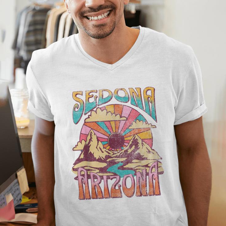 Sedona Arizona Nature Hiking Mountains Outdoors Vintage Men's V-Neck T-Shirt, funny gift