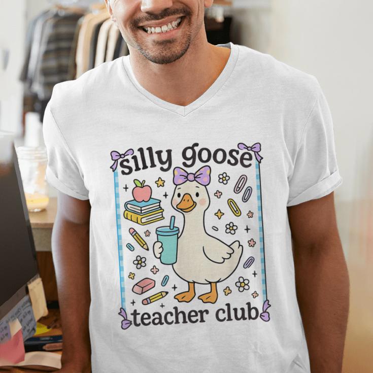 Silly Goose Teacher Club Silly Goose For Teacher Men's V-Neck T-Shirt, funny gift Silly Goose Teacher Club Silly Goose For Teacher Men's V-Neck T-Shirt, funny gift