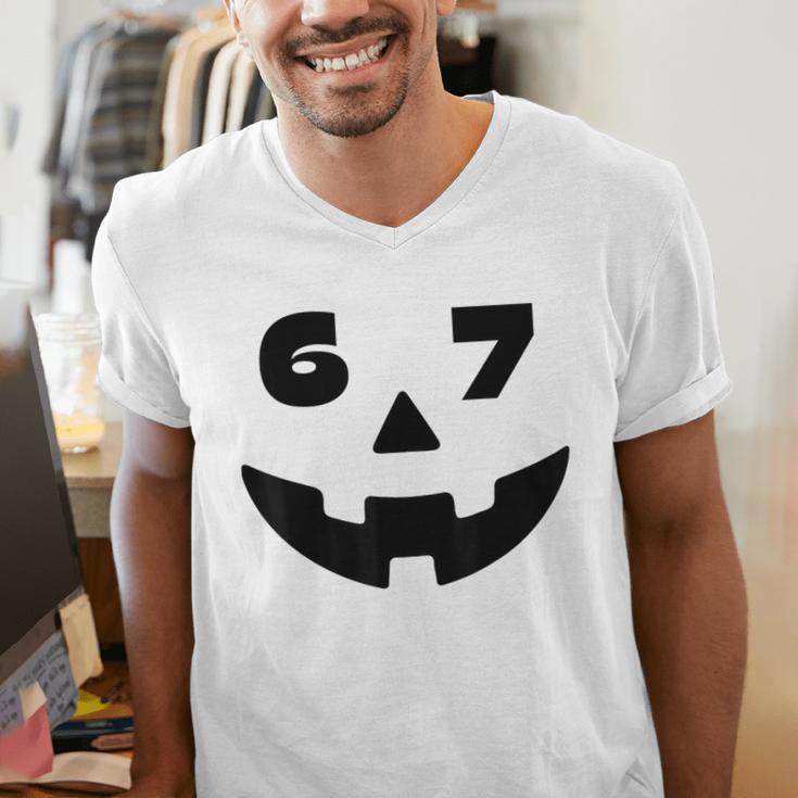 Six Seven Halloween Costume For Students Teachers 6 7 Men's V-Neck T-Shirt, funny gift Six Seven Halloween Costume For Students Teachers 6 7 Men's V-Neck T-Shirt, funny gift