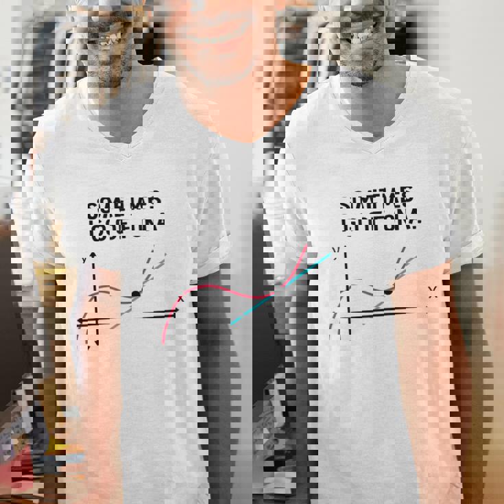 Sometimes I Go Off On a Tangent Math Teacher T Shirts Men Women Girls Kids Men&#x27;s V-Neck T-Shirt, funny gift