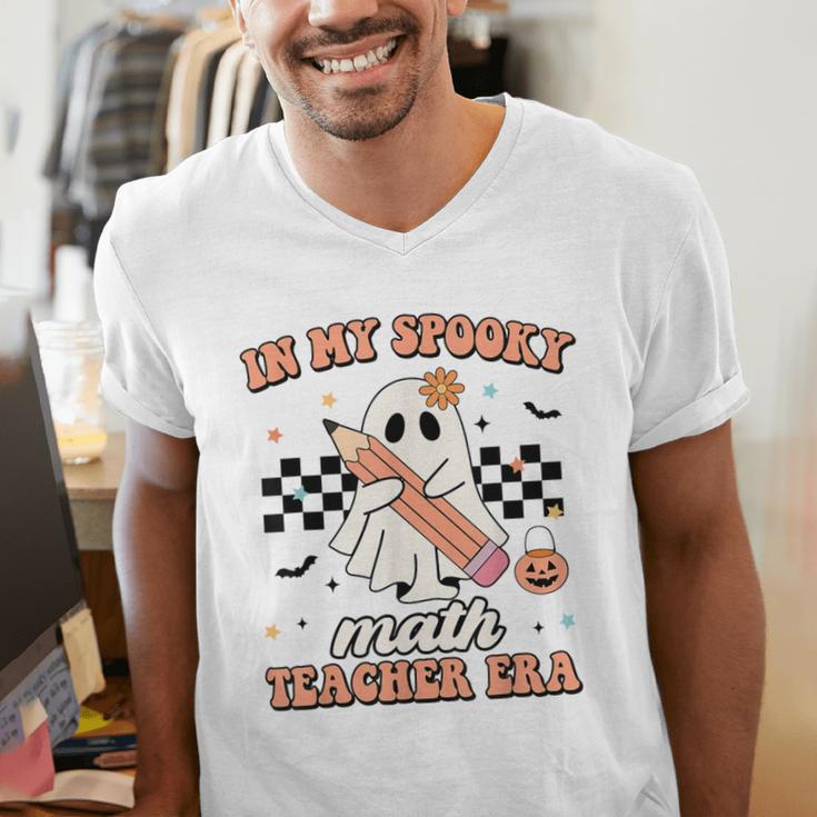 In My Spooky Math Teacher Era Groovy Retro Halloween Costume For Men Women Men's V-Neck T-Shirt, Groovy Teacher Shirts, funny gift In My Spooky Math Teacher Era Groovy Retro Halloween Costume For Men Women Men's V-Neck T-Shirt, Groovy Teacher Shirts, funny gift
