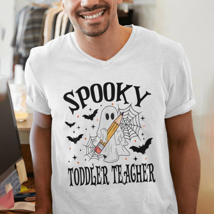 Spooky Toddler Teacher Halloween School Men's V-Neck T-Shirt, funny gift Spooky Toddler Teacher Halloween School Men's V-Neck T-Shirt, funny gift
