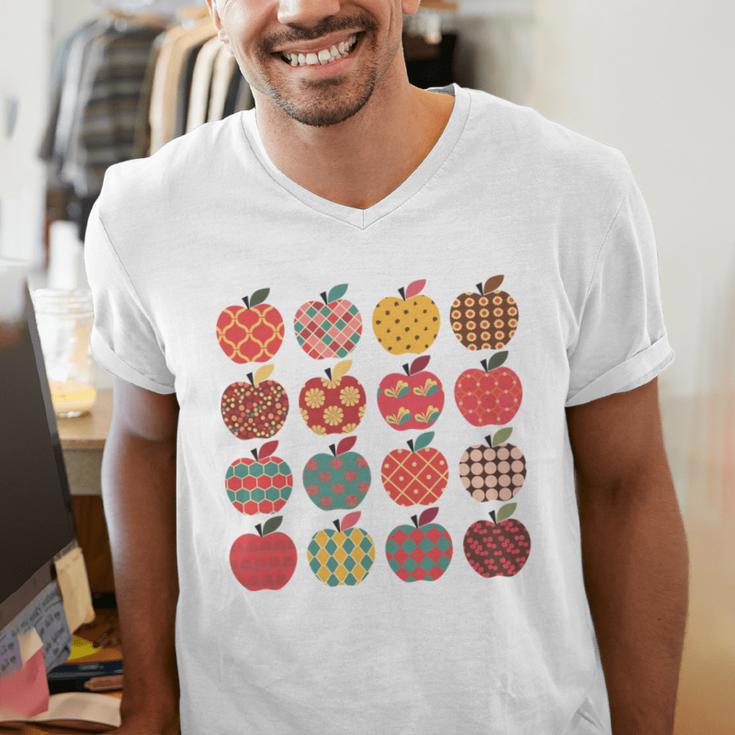 Teacher Apple Back To School Art For School Supplies Men's V-Neck T-Shirt, funny gift