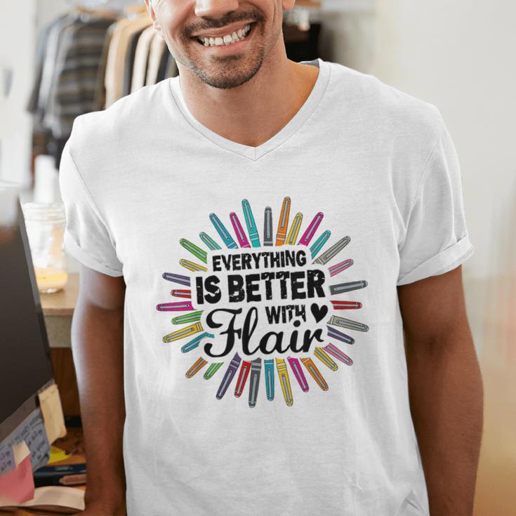 Teacher Flair Pen Art Lover School Supplies Men's V-Neck T-Shirt, funny gift Teacher Flair Pen Art Lover School Supplies Men's V-Neck T-Shirt, funny gift
