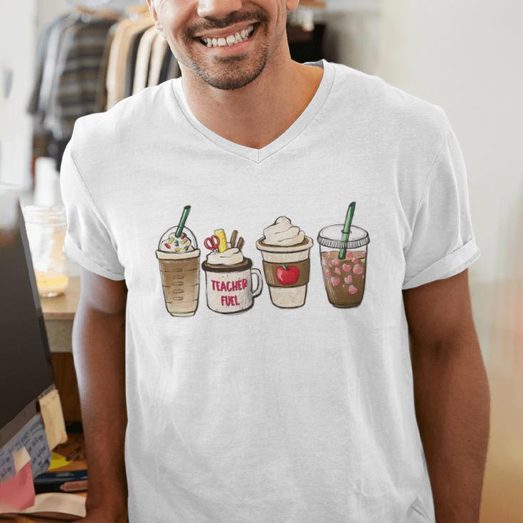 Teacher Fuel Coffee Teacher Mug Latte Iced Coffee Fall Men's V-Neck T-Shirt, funny gift Teacher Fuel Coffee Teacher Mug Latte Iced Coffee Fall Men's V-Neck T-Shirt, funny gift