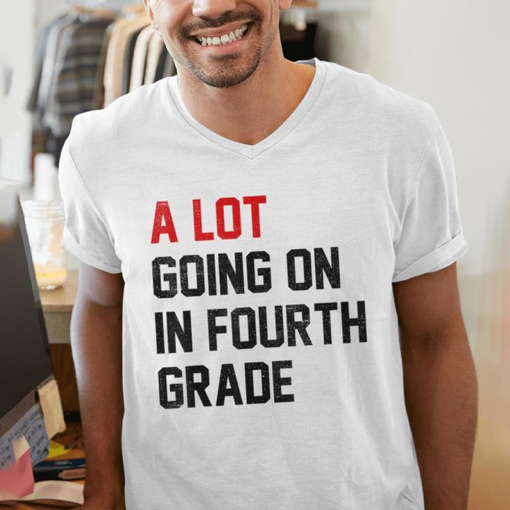 Teacher A Lot Going On In Fourth Grade Back To School Men's V-Neck T-Shirt, funny gift Teacher A Lot Going On In Fourth Grade Back To School Men's V-Neck T-Shirt, funny gift