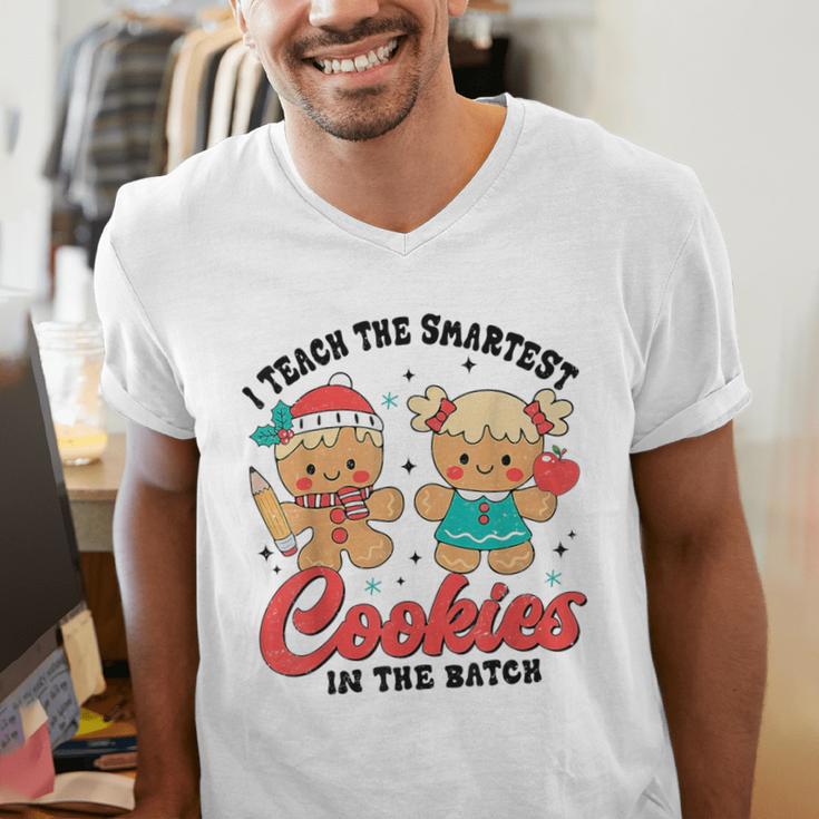 Teacher Of Smart Cookies Cute Gingerbread Teacher Christmas Men's V-Neck T-Shirt, funny gift Teacher Of Smart Cookies Cute Gingerbread Teacher Christmas Men's V-Neck T-Shirt, funny gift