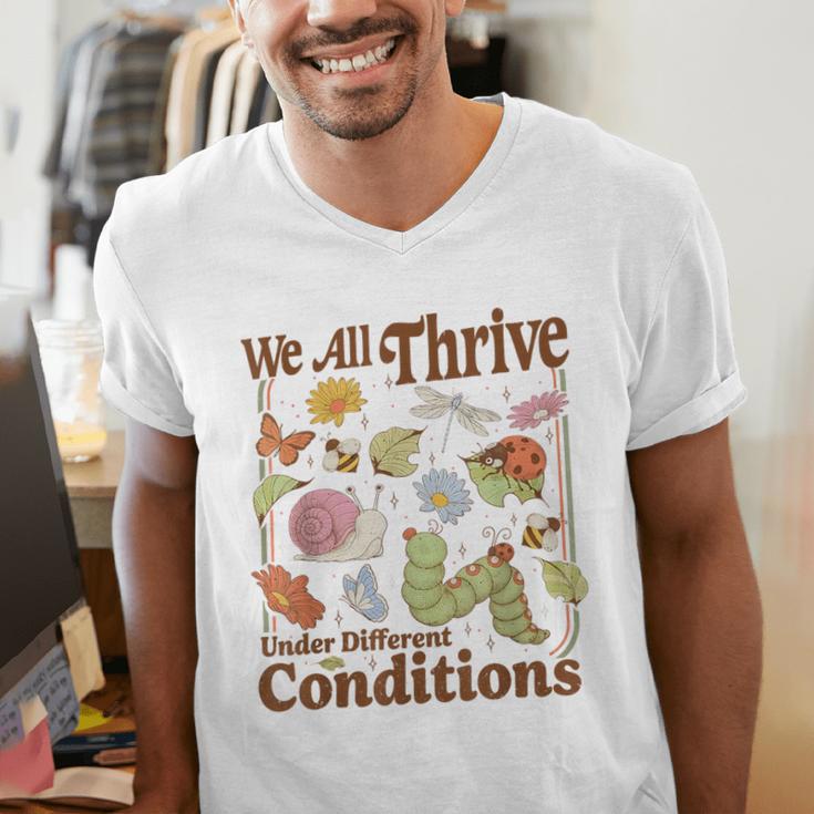We All Thrive Under Different Conditions SPED Teacher Men's V-Neck T-Shirt, funny gift We All Thrive Under Different Conditions SPED Teacher Men's V-Neck T-Shirt, funny gift