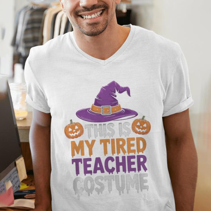 This Is My Tired Teacher Costume Halloween Premium Tri-Blend Men's V-Neck T-Shirt, funny gift This Is My Tired Teacher Costume Halloween Premium Tri-Blend Men's V-Neck T-Shirt, funny gift
