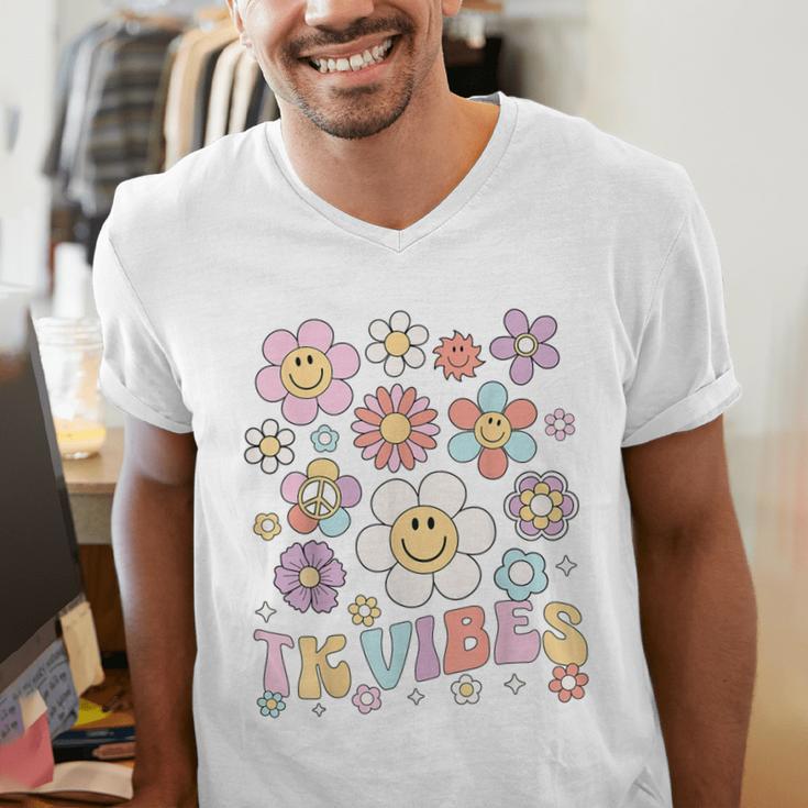 TK Vibes Back To School TK Girl Kid TK Team TK Teacher Women Men's V-Neck T-Shirt, funny gift TK Vibes Back To School TK Girl Kid TK Team TK Teacher Women Men's V-Neck T-Shirt, funny gift