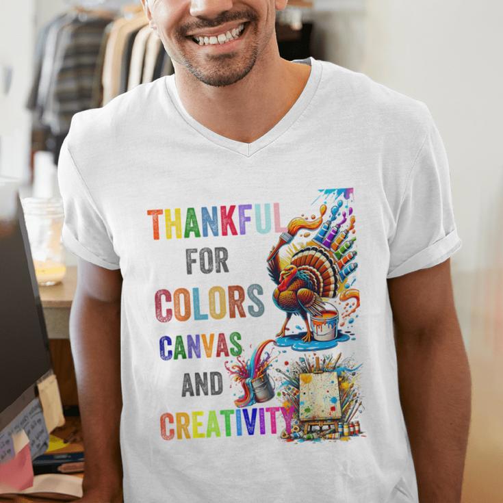 Turkey Thanksgiving Art Teacher Costume Tee For Artists Men's V-Neck T-Shirt, funny gift Turkey Thanksgiving Art Teacher Costume Tee For Artists Men's V-Neck T-Shirt, funny gift
