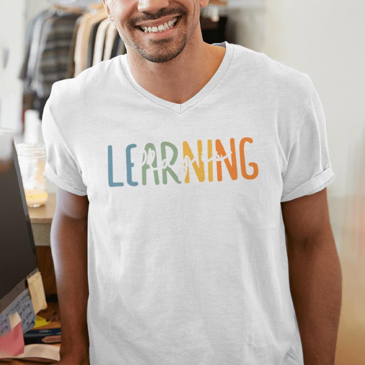 Vintage Play Is Learning Back To School Toddler Teacher Men's V-Neck T-Shirt, funny gift Vintage Play Is Learning Back To School Toddler Teacher Men's V-Neck T-Shirt, funny gift