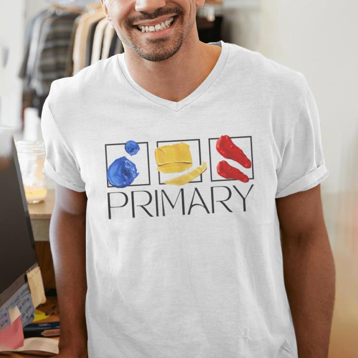 Women Art Teacher Back To School Artist Primary Color Theory Men's V-Neck T-Shirt, funny gift