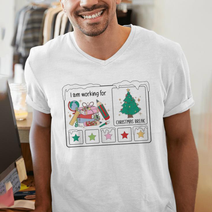 I Am Working For Christmas Break Special Education Teacher Men's V-Neck T-Shirt, funny gift