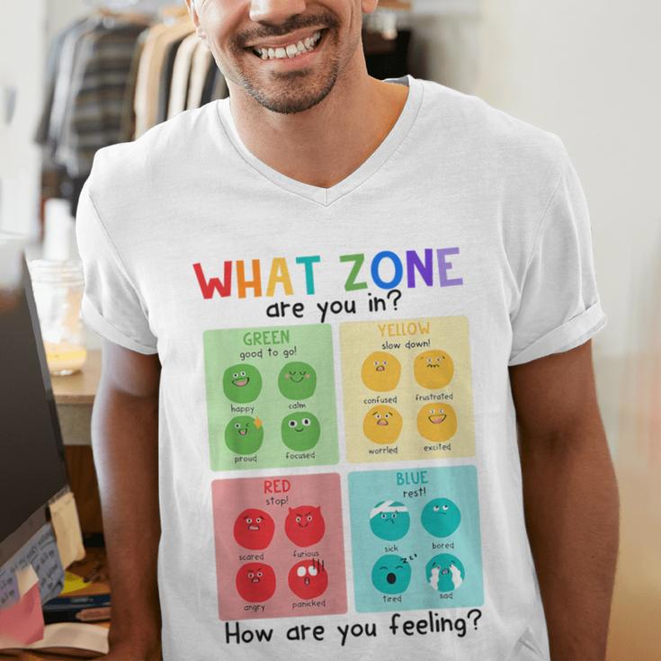What Zone Are You In How Are You Feeling Teacher Men's V-Neck T-Shirt, funny gift What Zone Are You In How Are You Feeling Teacher Men's V-Neck T-Shirt, funny gift