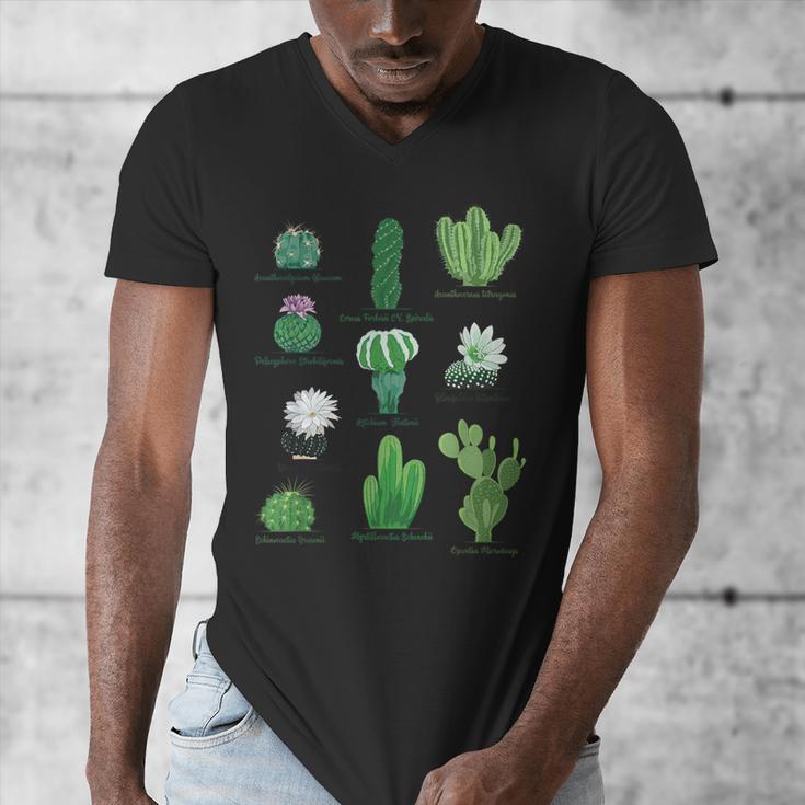 10 Types Of Cactus Succulent Teacher Chart Cactus Lover Tee Men's V-Neck T-Shirt, funny design