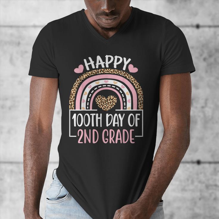 100th Day Of 2nd Grade 100 Days Of School Teacher Men's V-Neck T-Shirt, 2nd Grade Teacher Gifts, funny design