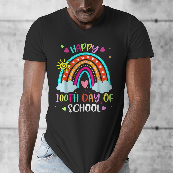 100th Day Of School Rainbow Happy 100 Days Smarter Teacher Men's V-Neck T-Shirt, funny design 100th Day Of School Rainbow Happy 100 Days Smarter Teacher Men's V-Neck T-Shirt, funny design