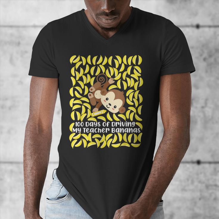 100th Day Of School Teacher Monkey Pun Banana For Men Women Girls Kids Men's V-Neck T-Shirt, funny design