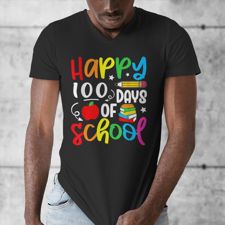 100th Day Of School Teachers Kids Girls Child Happy 100 Days Men's V-Neck T-Shirt, funny design 100th Day Of School Teachers Kids Girls Child Happy 100 Days Men's V-Neck T-Shirt, funny design