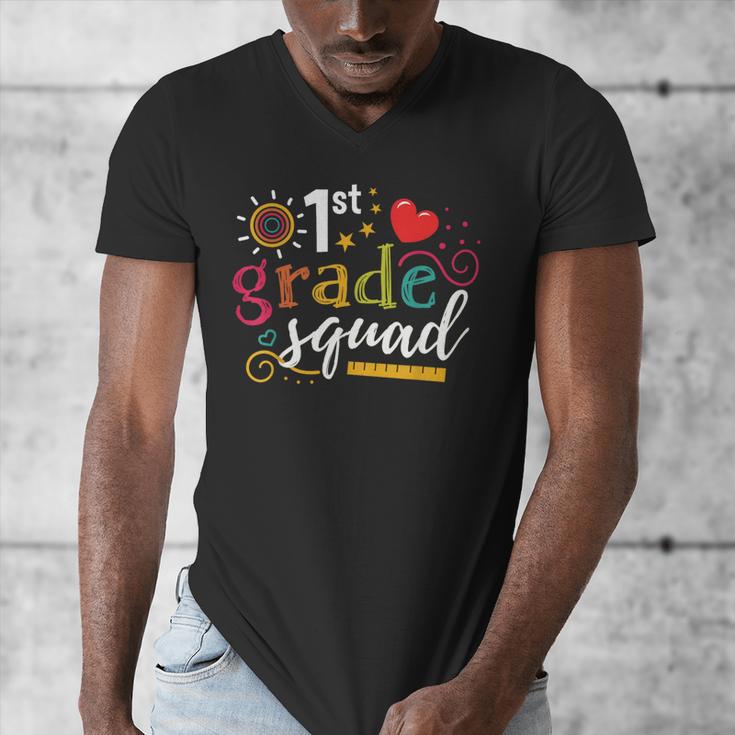 1st First Grade Squad Student Teacher Back To School Men's V-Neck T-Shirt, First Grade Teacher Gifts, funny design