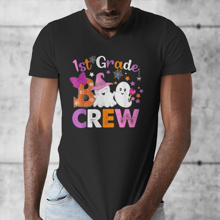 1st Grade Boo Crew First Grade Halloween Costume Teacher Kid Men's V-Neck T-Shirt, First Grade Teacher Gifts, funny design