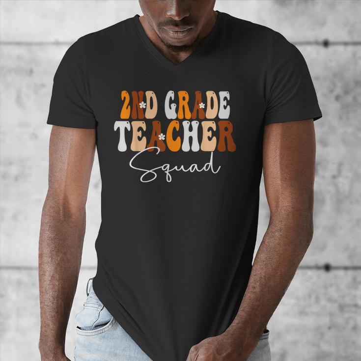 2nd Grade Teacher Squad Cute Women Groovy Fall Autumn Lovers Men's V-Neck T-Shirt, Groovy Teacher Gifts, 2nd Grade Teacher Gifts, funny design 2nd Grade Teacher Squad Cute Women Groovy Fall Autumn Lovers Men's V-Neck T-Shirt, Groovy Teacher Gifts, 2nd Grade Teacher Gifts, funny design